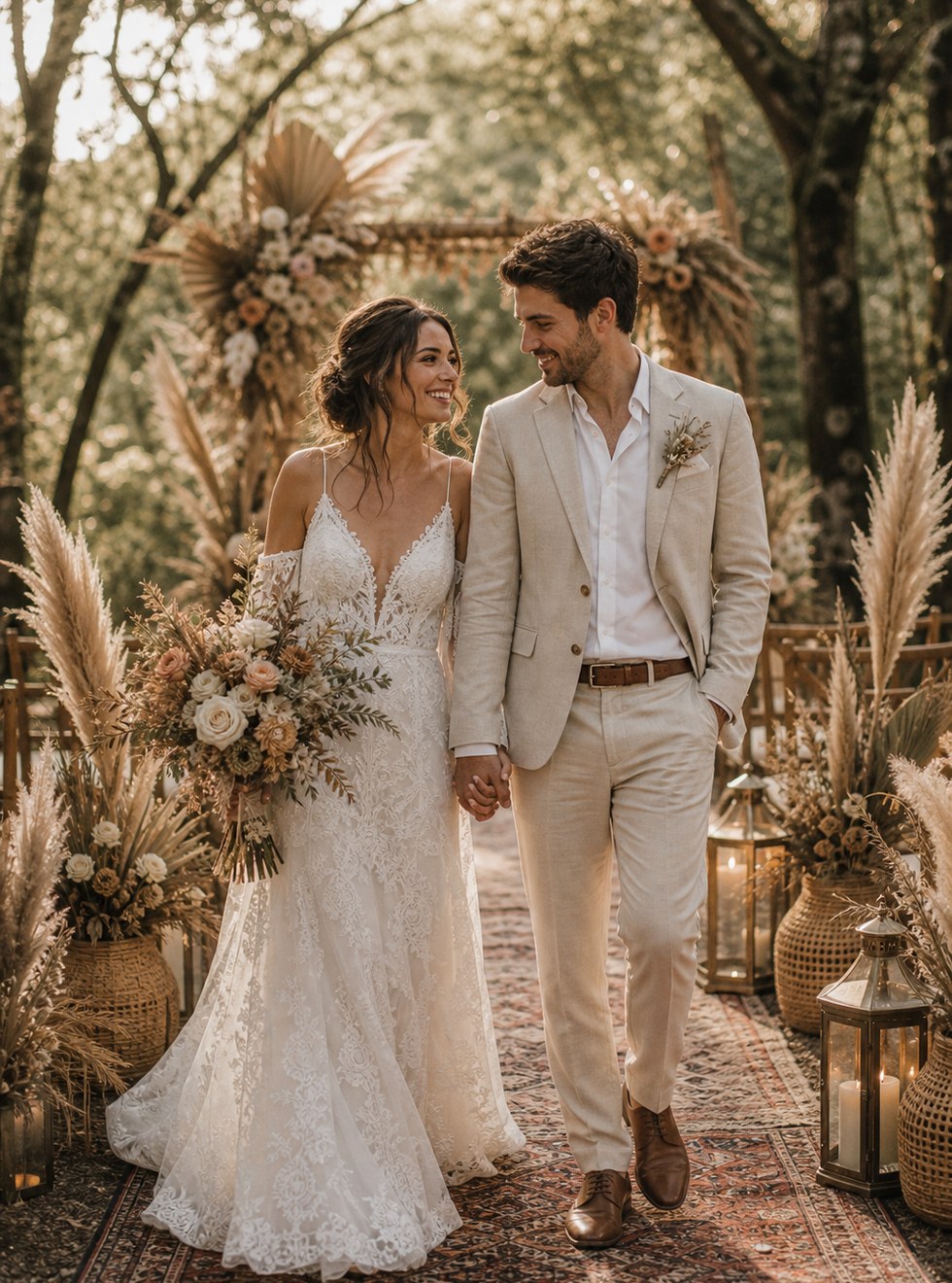 Forest wedding portrait concept