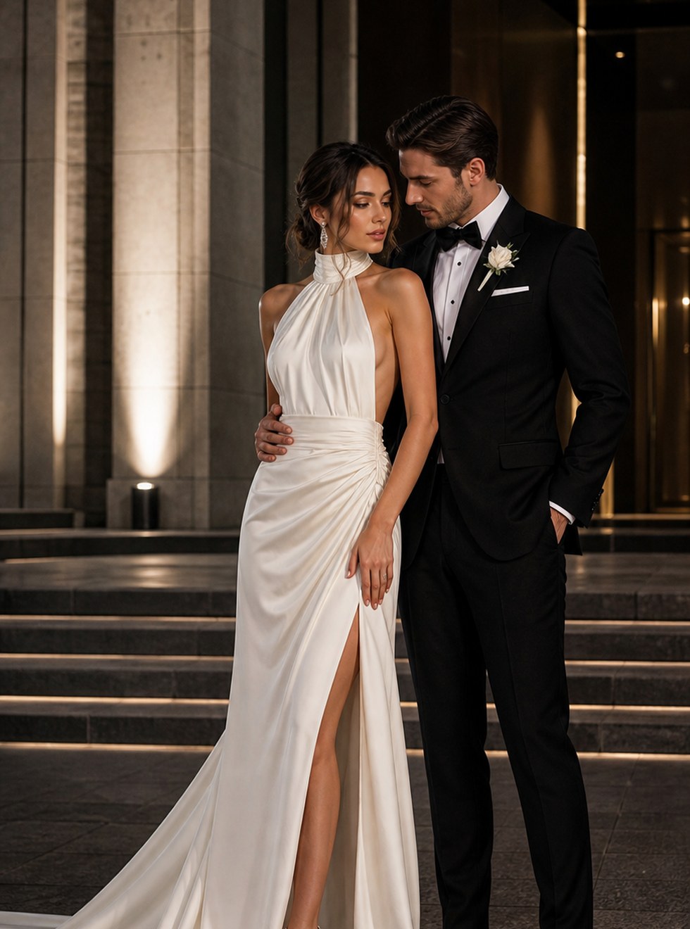 Fashion editorial wedding portrait concept