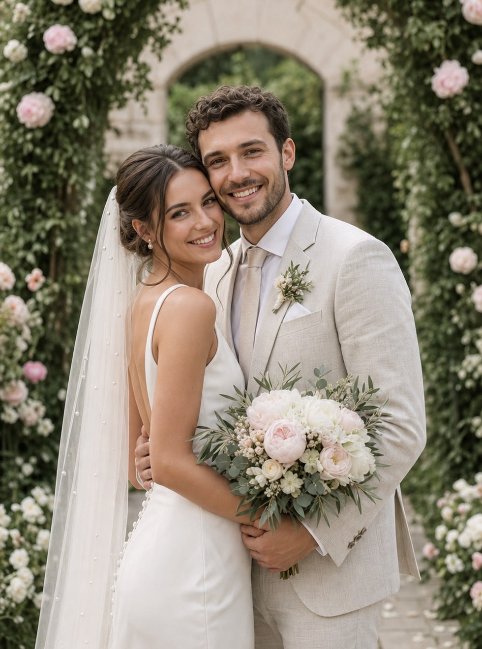 Garden wedding portrait concept