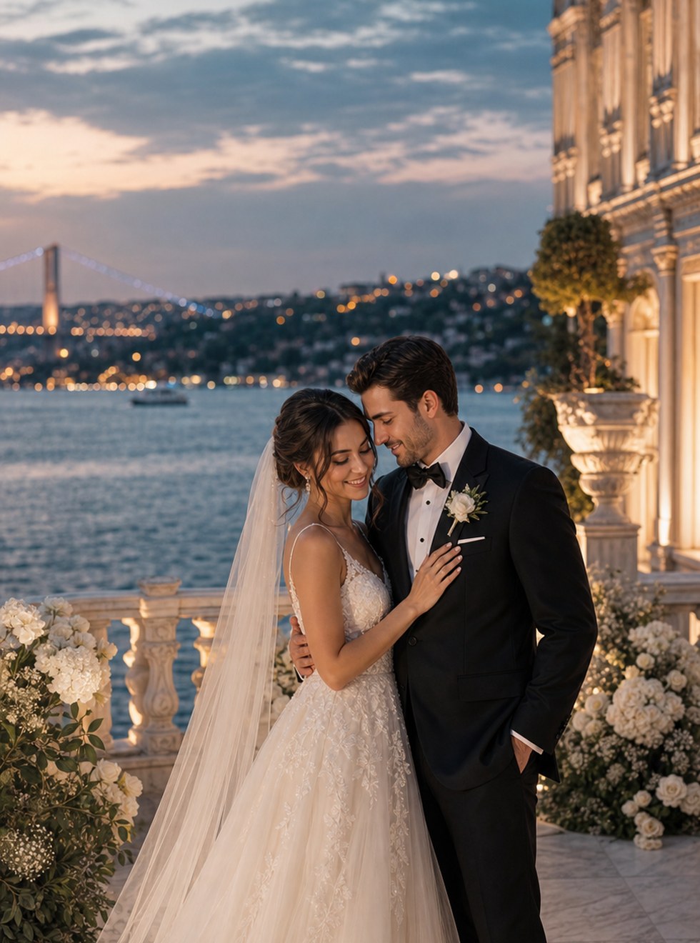 Istanbul mansion wedding portrait concept