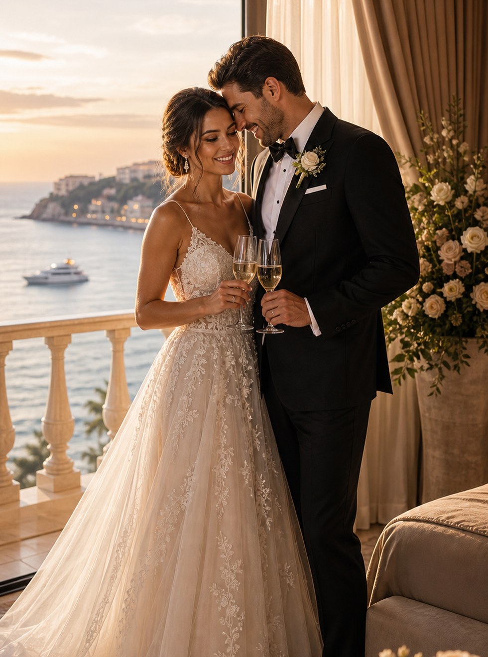 Luxury hotel wedding portrait concept
