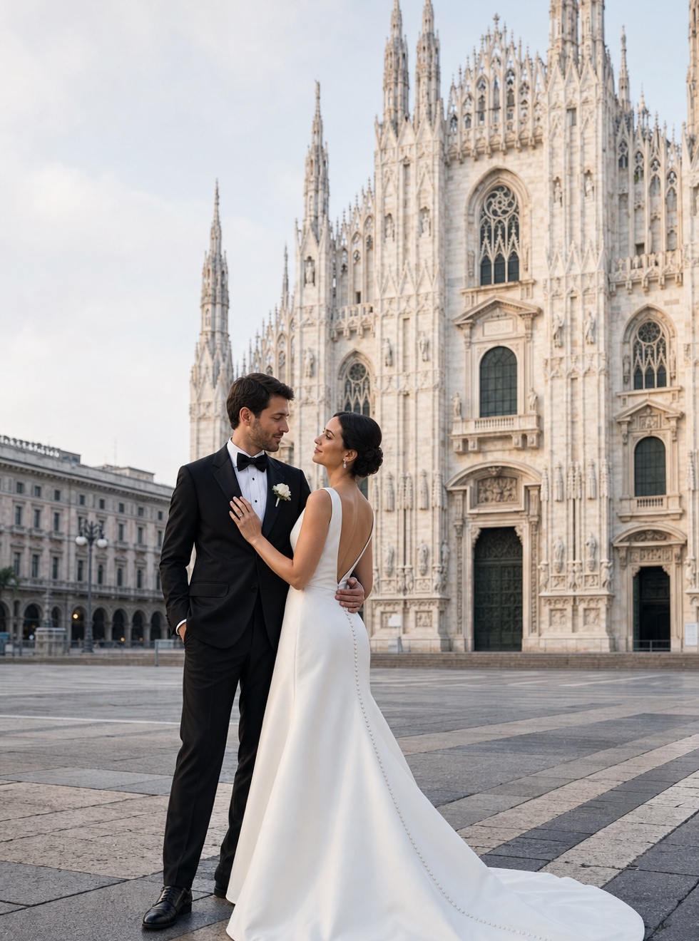 Milan Cathedral wedding portrait concept