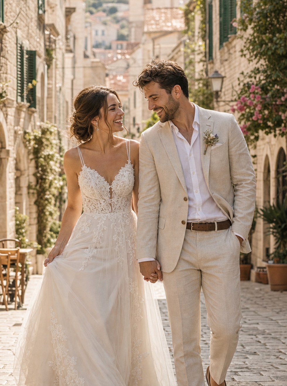 Travel romance wedding portrait concept