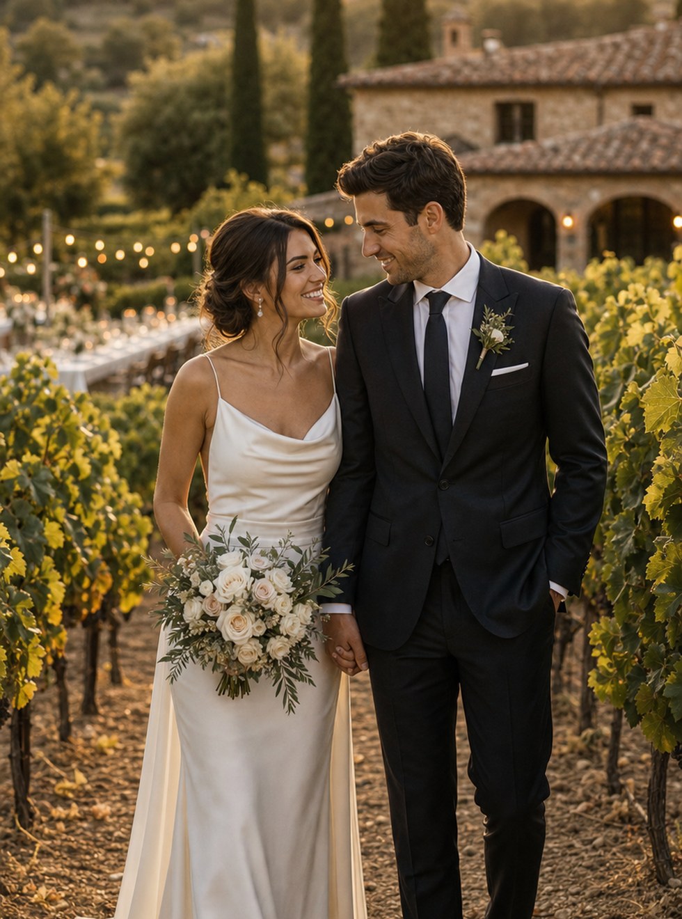 Vineyard estate wedding portrait concept